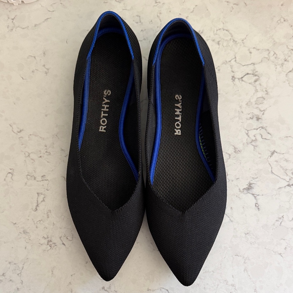 Rothy's Black and Blue Flats